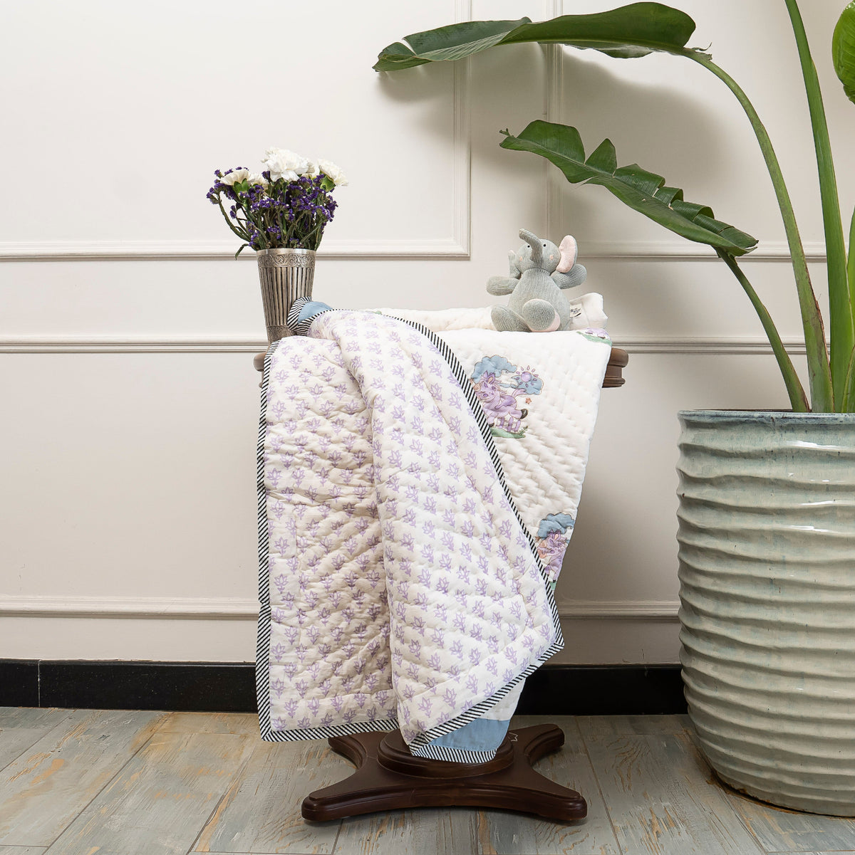 Lucky Unicorn - Lavender Reversible Kids Quilt