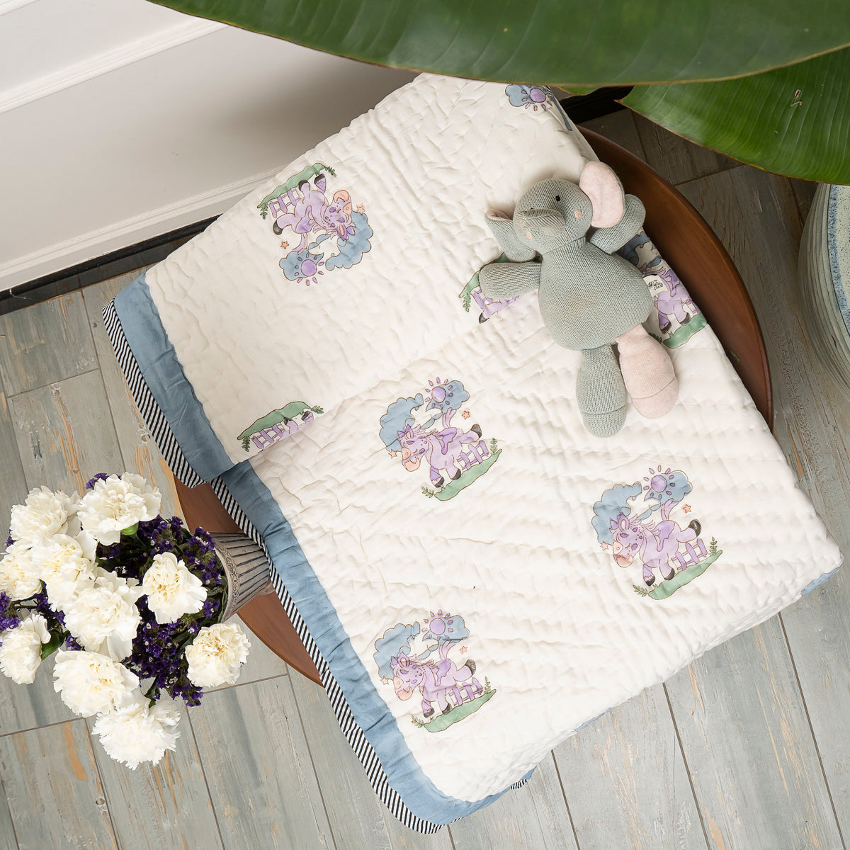 Lucky Unicorn - Lavender Reversible Kids Quilt