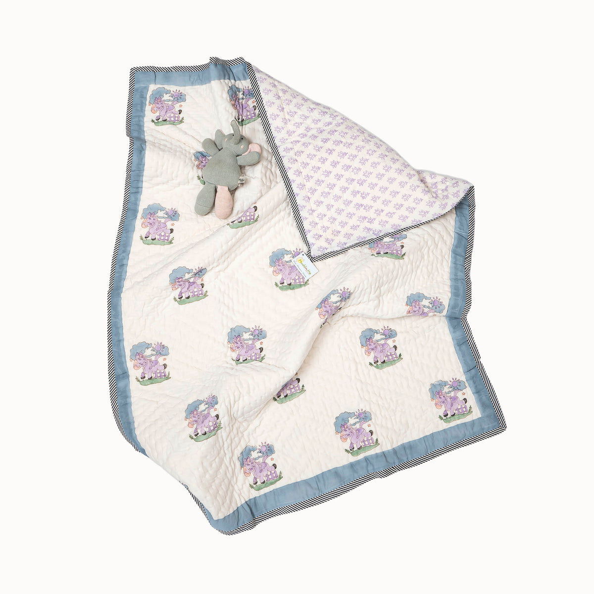 Lucky Unicorn - Lavender Reversible Kids Quilt