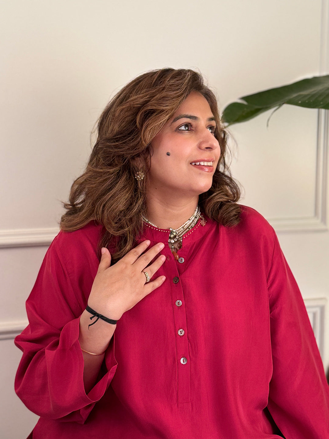 RAAGA - Crimson Pure Silk Kurta Set