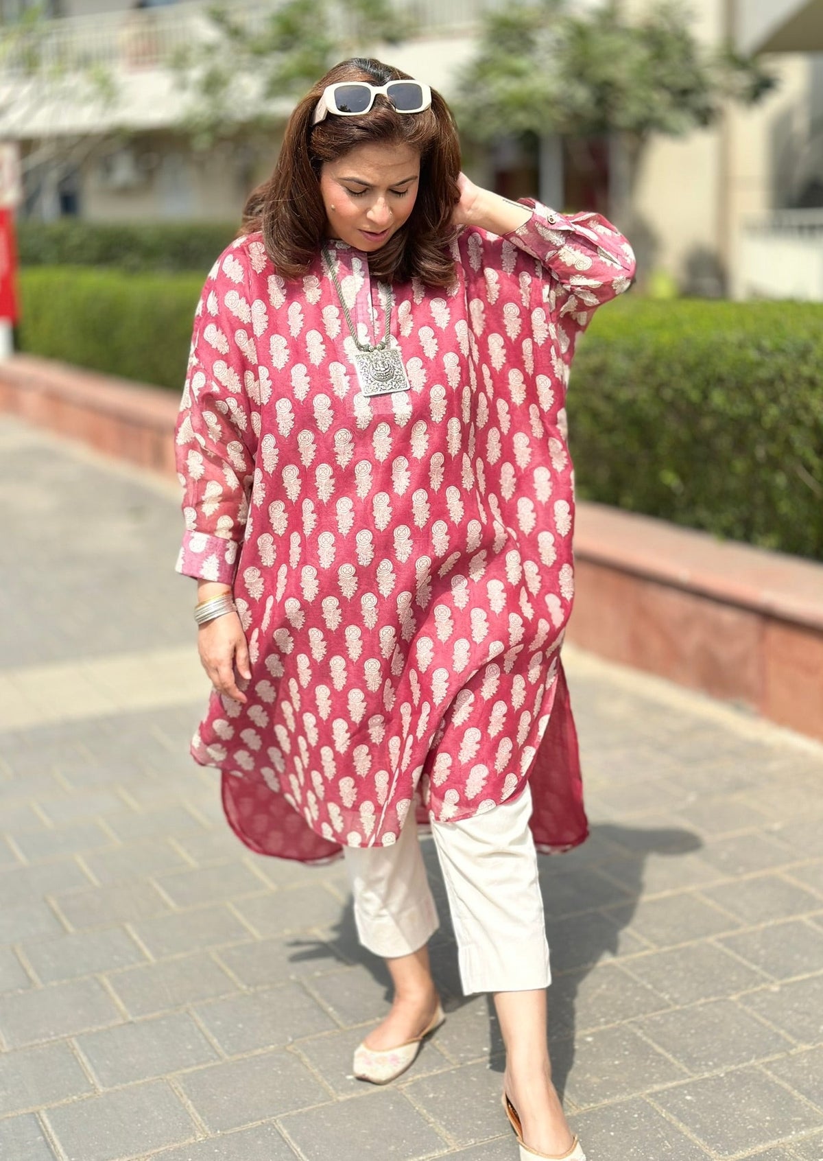 NOOR - Wine Pink Booti One Size Kurta Set