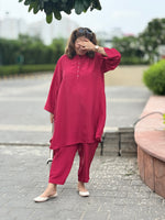 RAAGA - Crimson Pure Silk Kurta Set