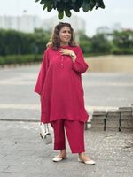 RAAGA - Crimson Pure Silk Kurta Set