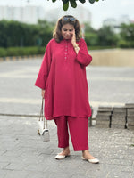 RAAGA - Crimson Pure Silk Kurta Set