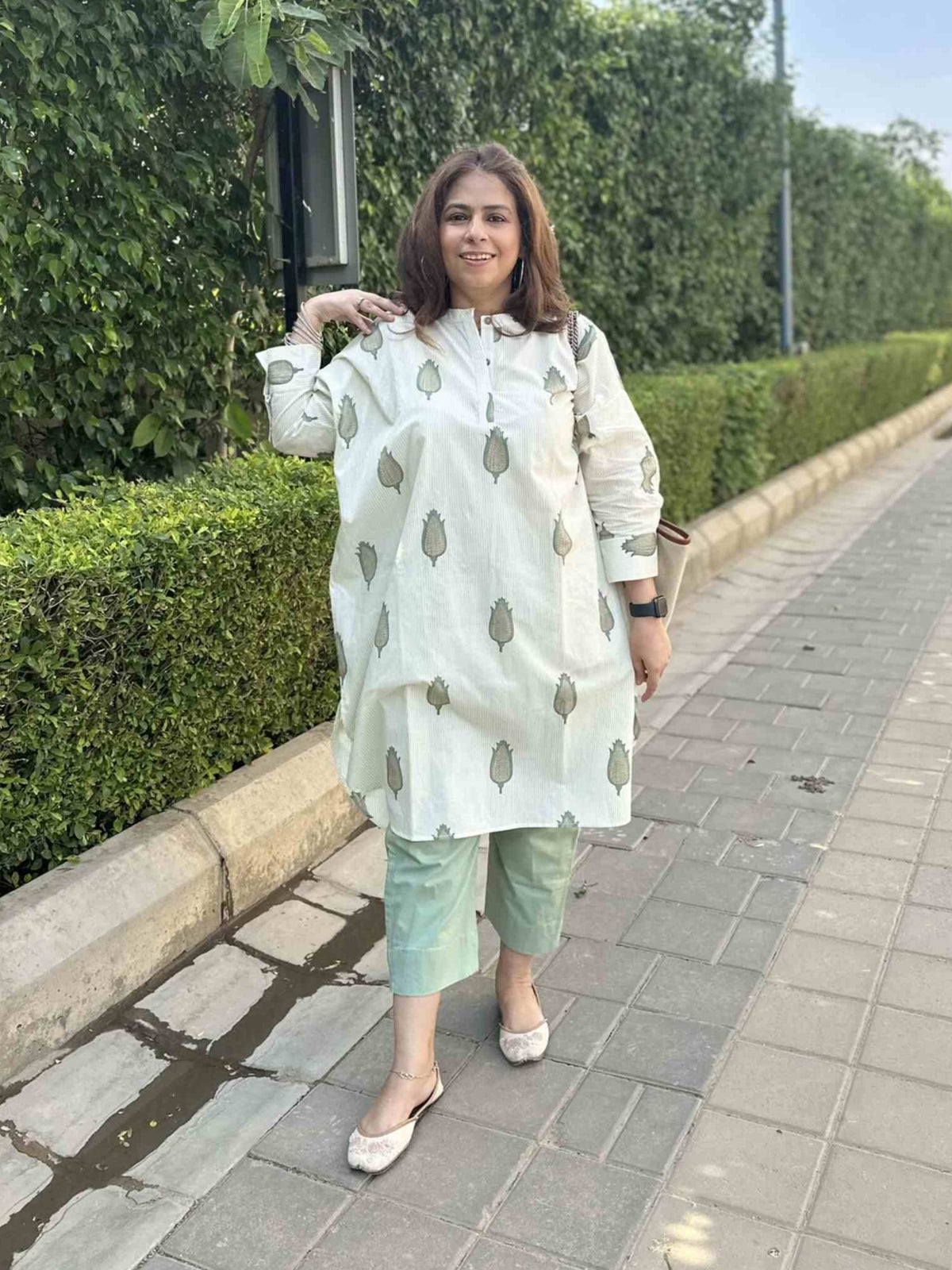 NOOR - Green Corns One Size Cotton Kurta Set