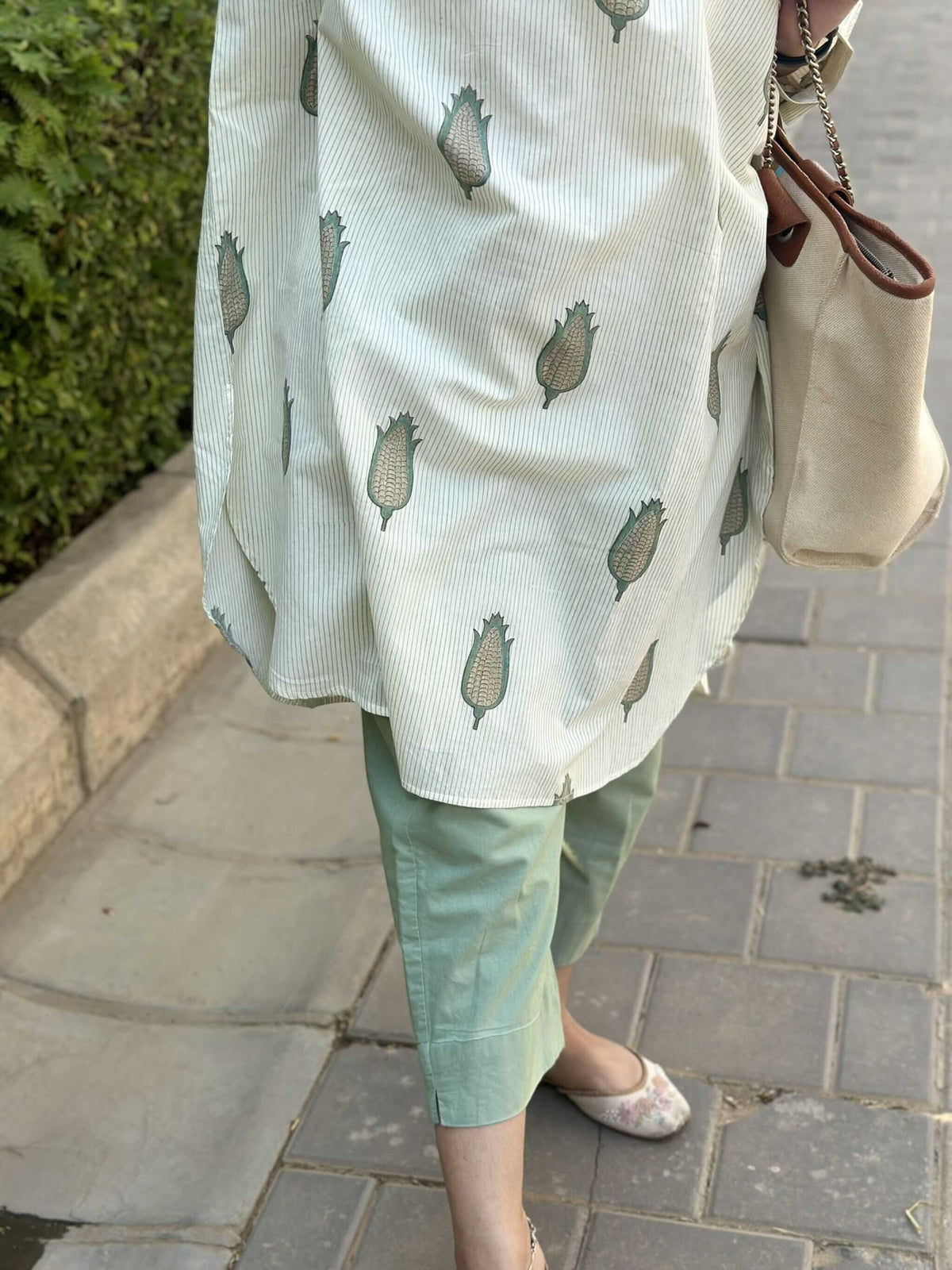 NOOR - Green Corns One Size Cotton Kurta Set