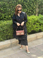 SEHAJ - Black Jamdani One Size Cotton Kurta Set