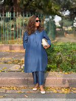 RAAGA - Ash Blue Pure Silk Kurta Set
