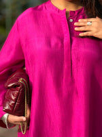 RAAGA - Rani Pink Silk Kurta Set