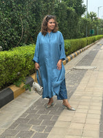 SEHAR - Sage Blue Pure Silk Kurta / Kurta Set