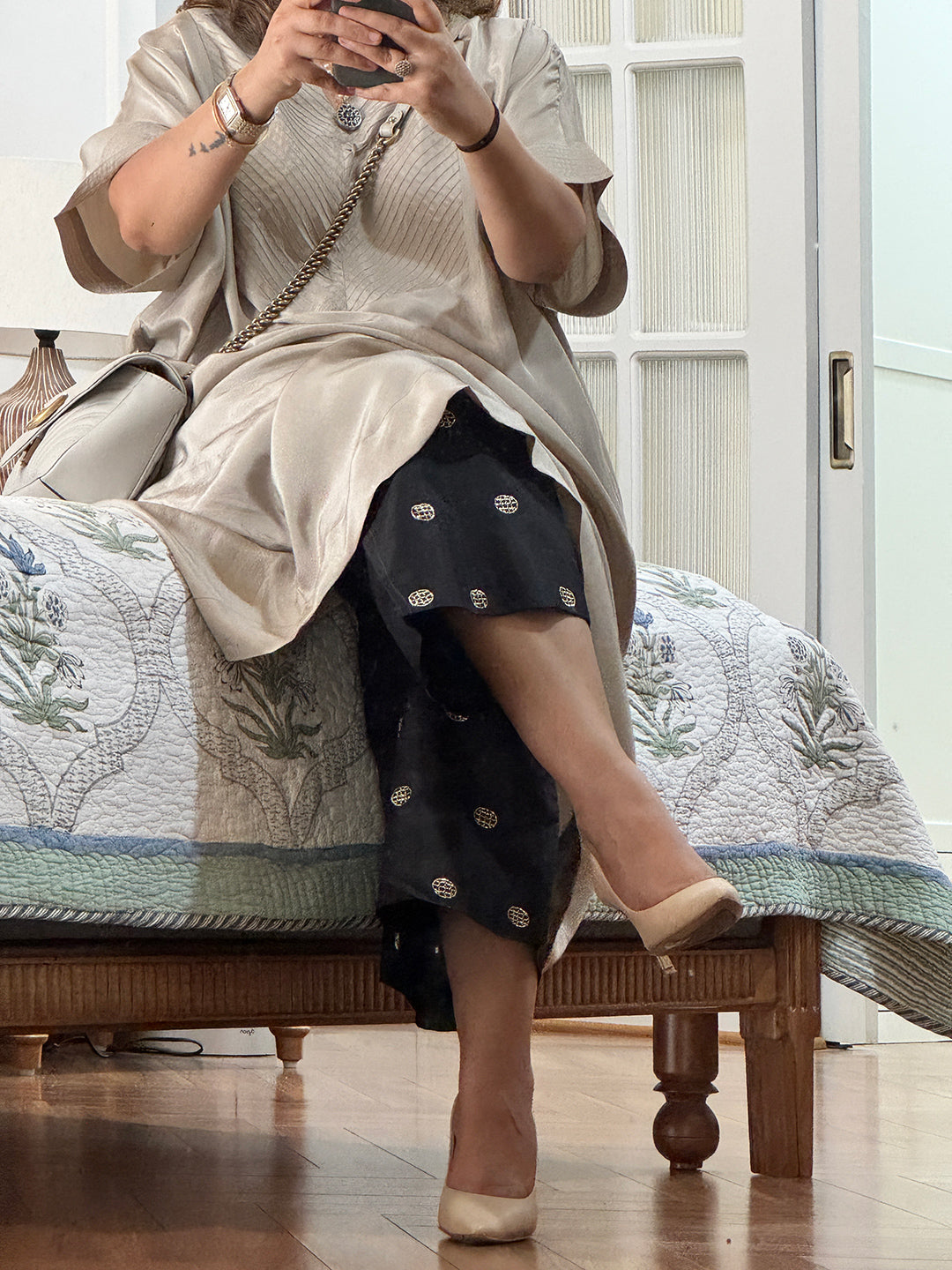 PARV - Lavya Pure Silk Kurta set (Loose Fit / One Size)