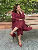 MAAYA -Burgundy Silk Loose Fit Kurta with Pants