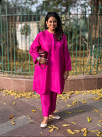 RAAGA - Rani Pink Silk Kurta Set