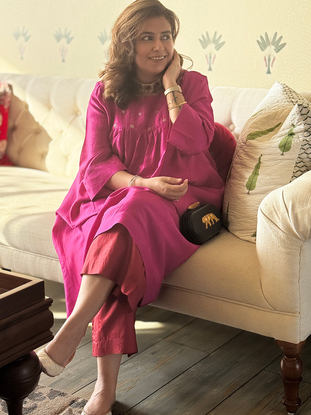 Mishri - Charm Pink Pure Silk Kurta Set