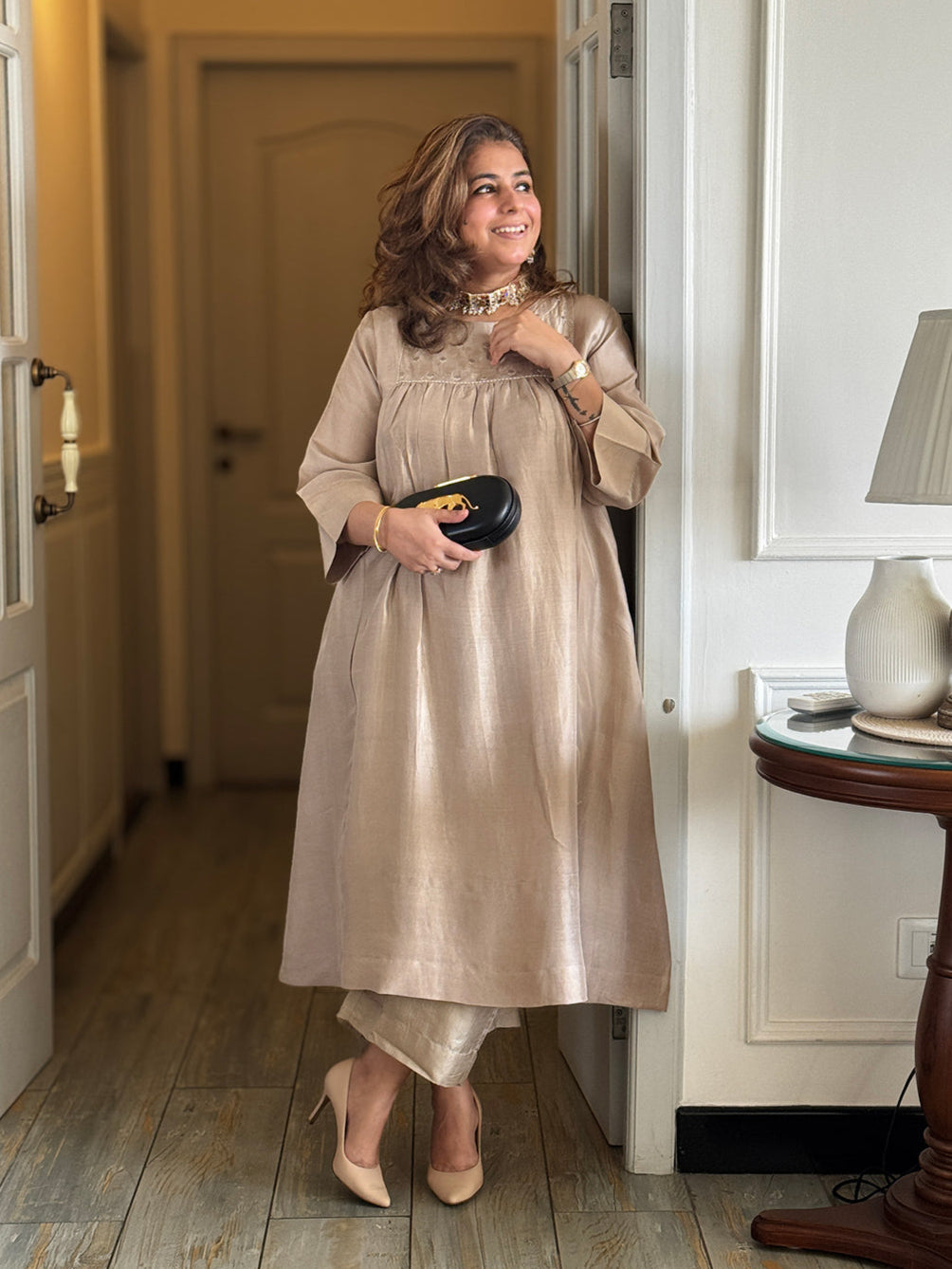 Mishri - Dune Pure Silk Kurta Set