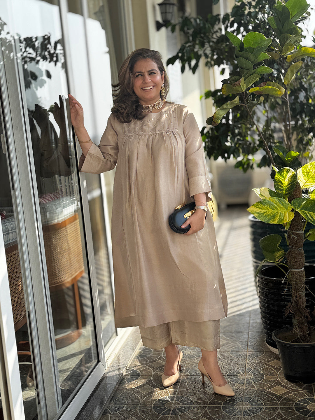 Mishri - Dune Pure Silk Kurta Set
