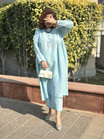 Meera - Aqua Pure Silk Kurta with Pants