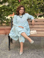 Meera - Aqua Pure Silk Kurta with Pants