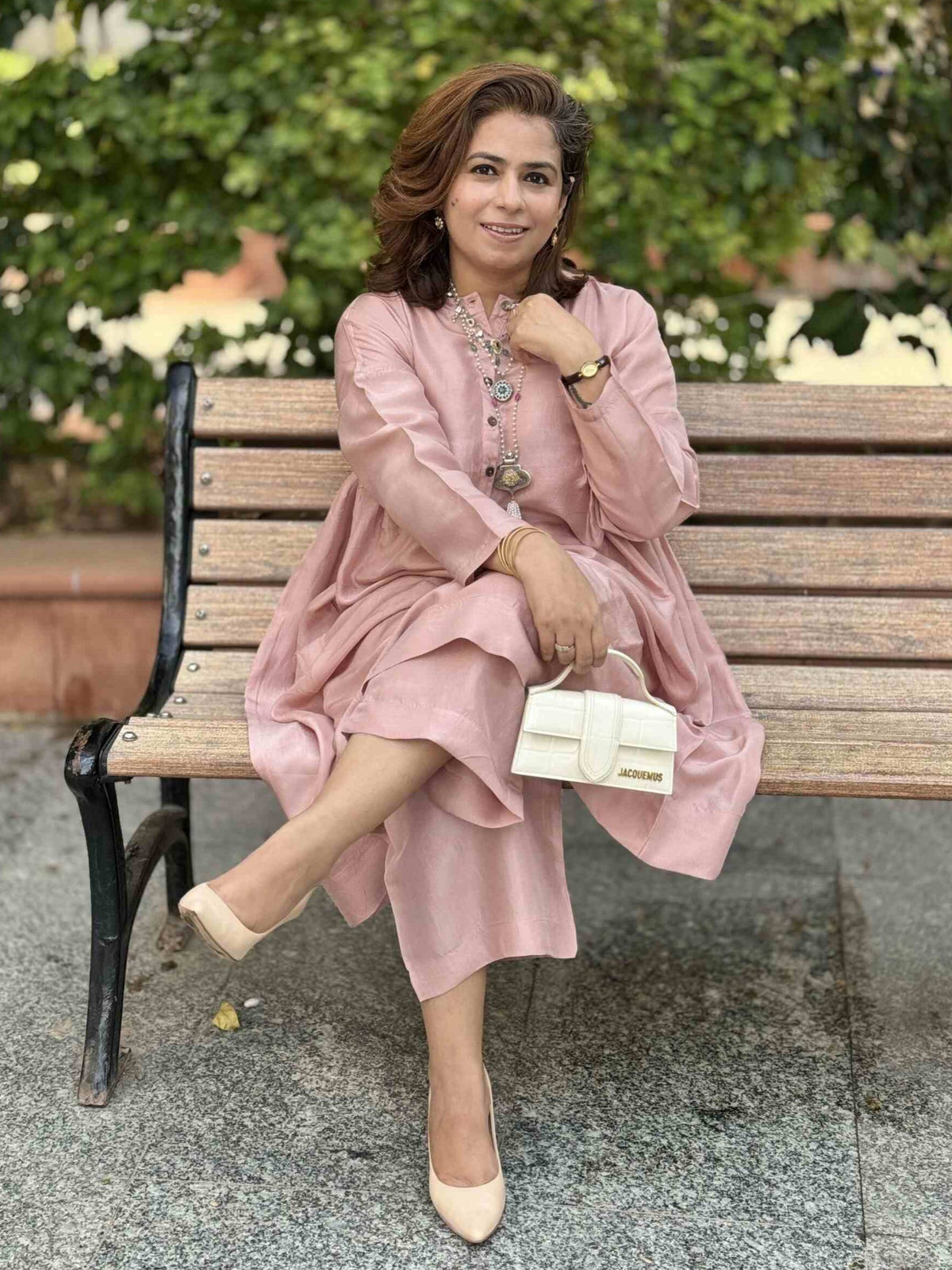 Meera - Dusty Pink Pure Silk Kurta with Pants