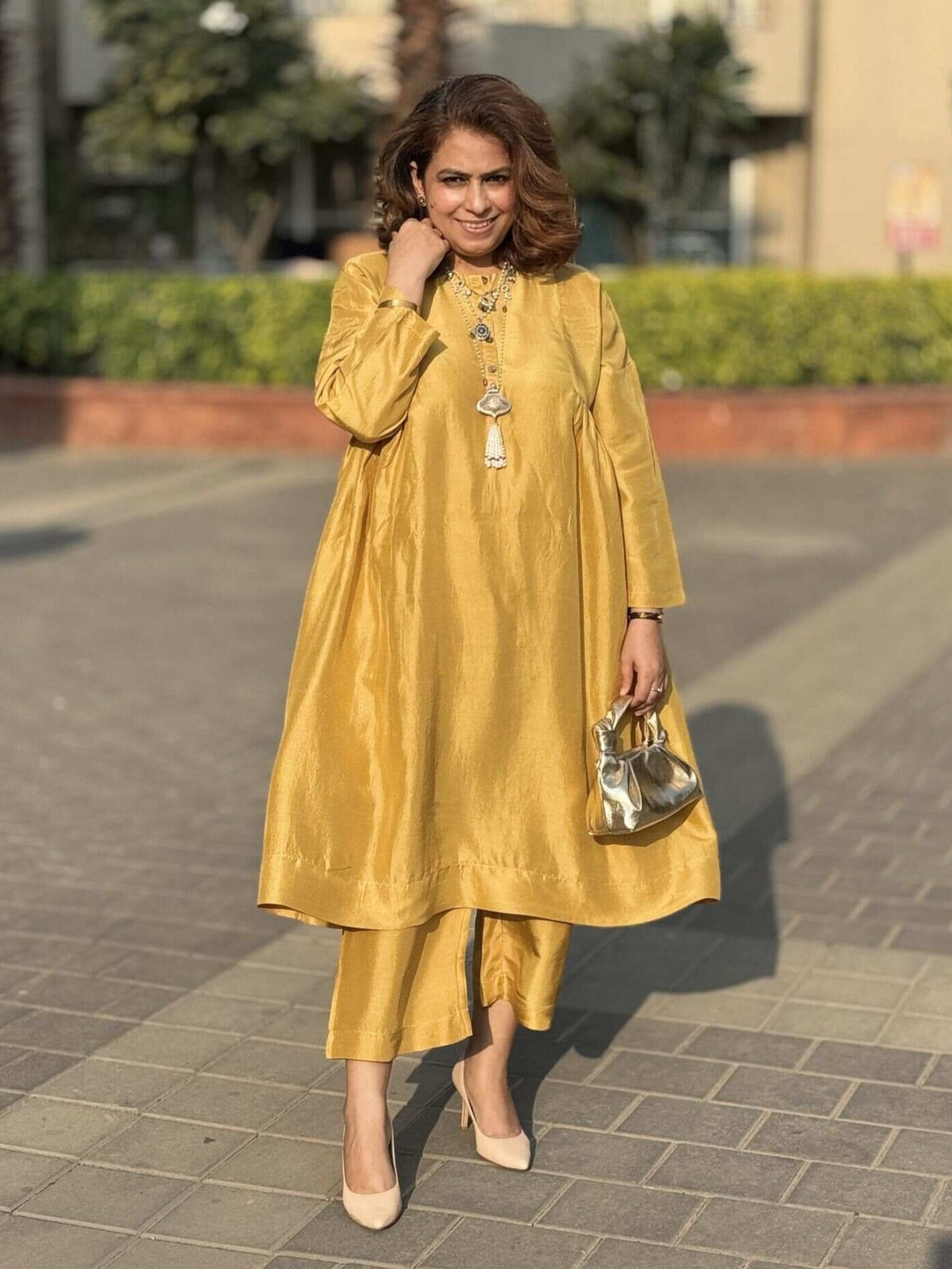 Meera - Gold Dust Pure Silk Kurta with Pants