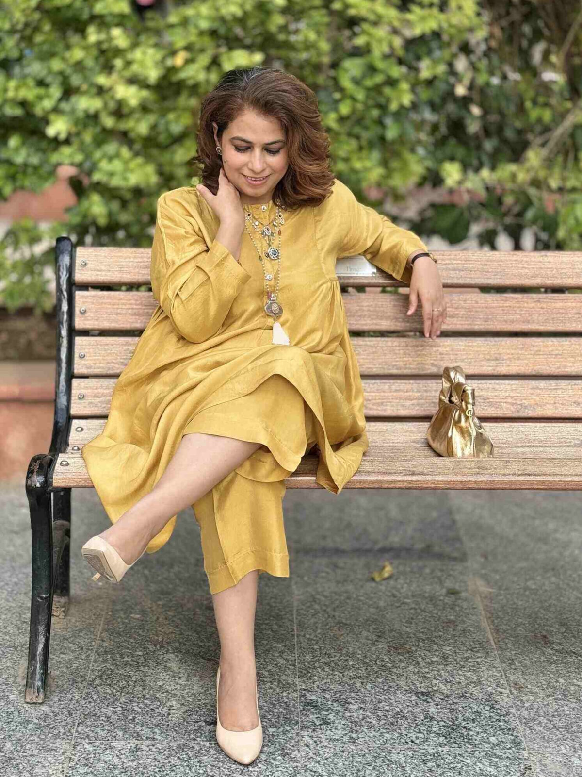 Meera - Gold Dust Pure Silk Kurta with Pants