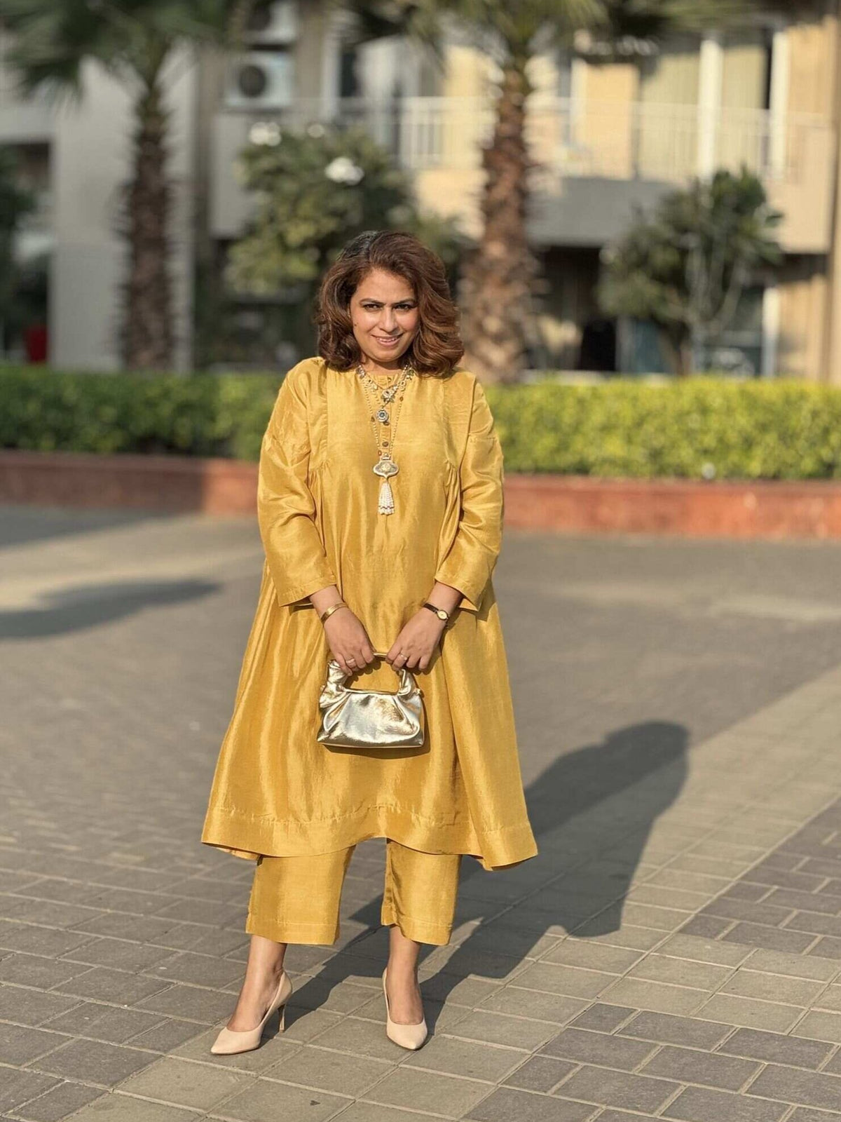 Meera - Gold Dust Pure Silk Kurta with Pants