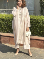 Meera - Shell Pink Pure Silk Kurta with Pants