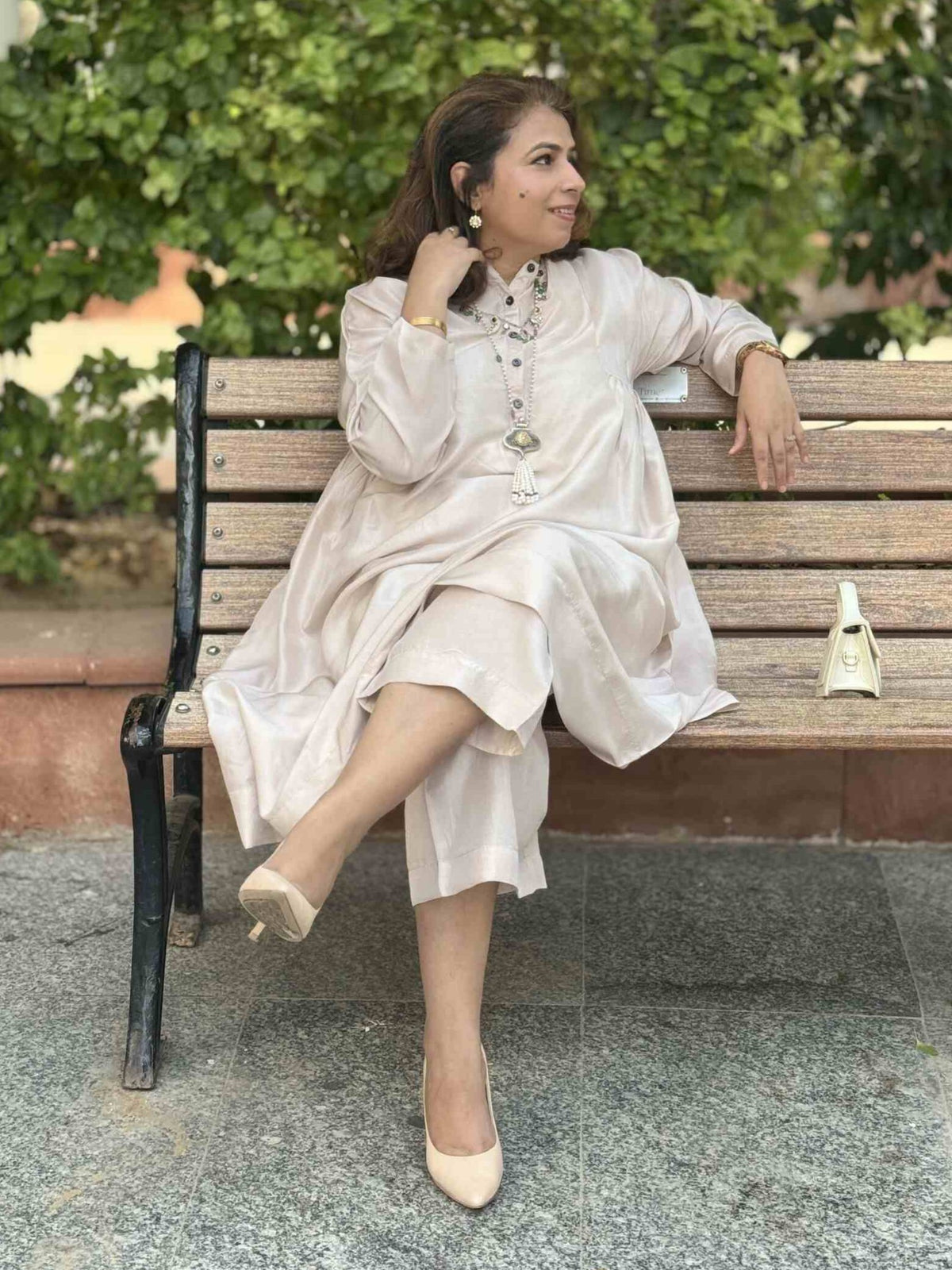 Meera - Shell Pink Pure Silk Kurta with Pants