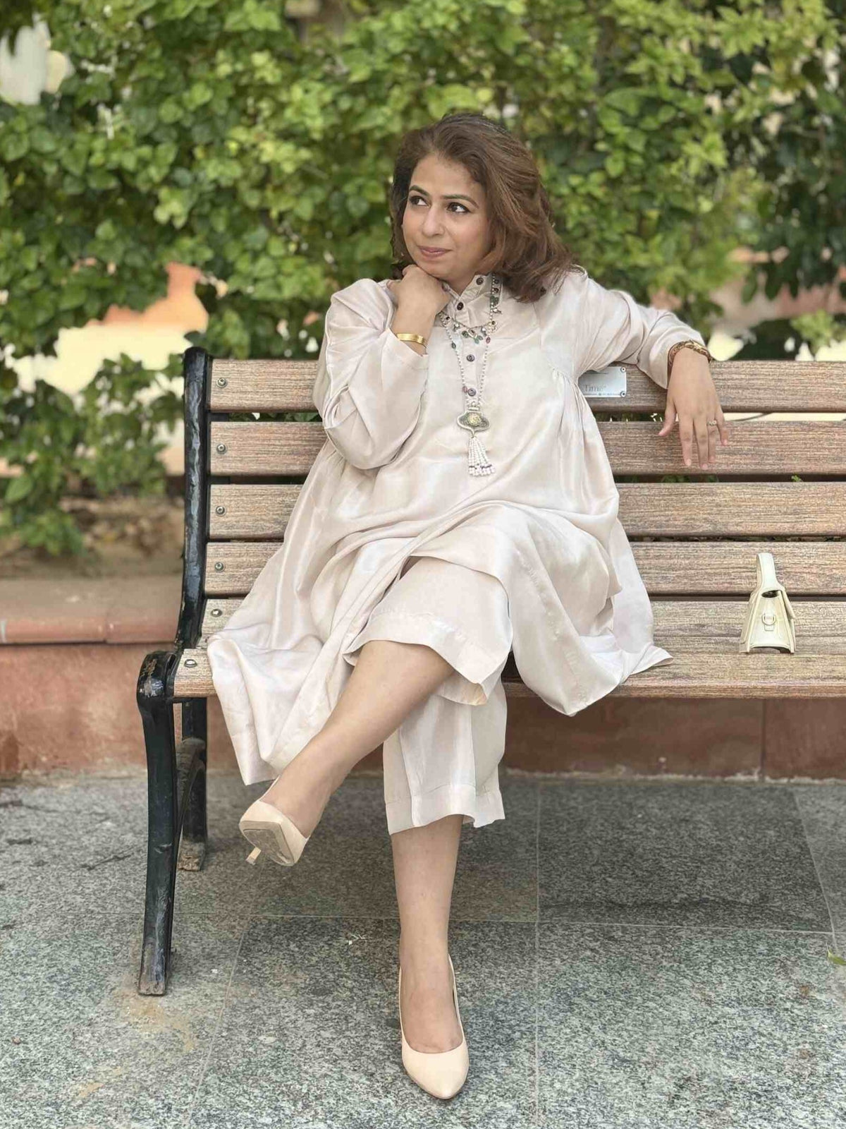 Meera - Shell Pink Pure Silk Kurta with Pants