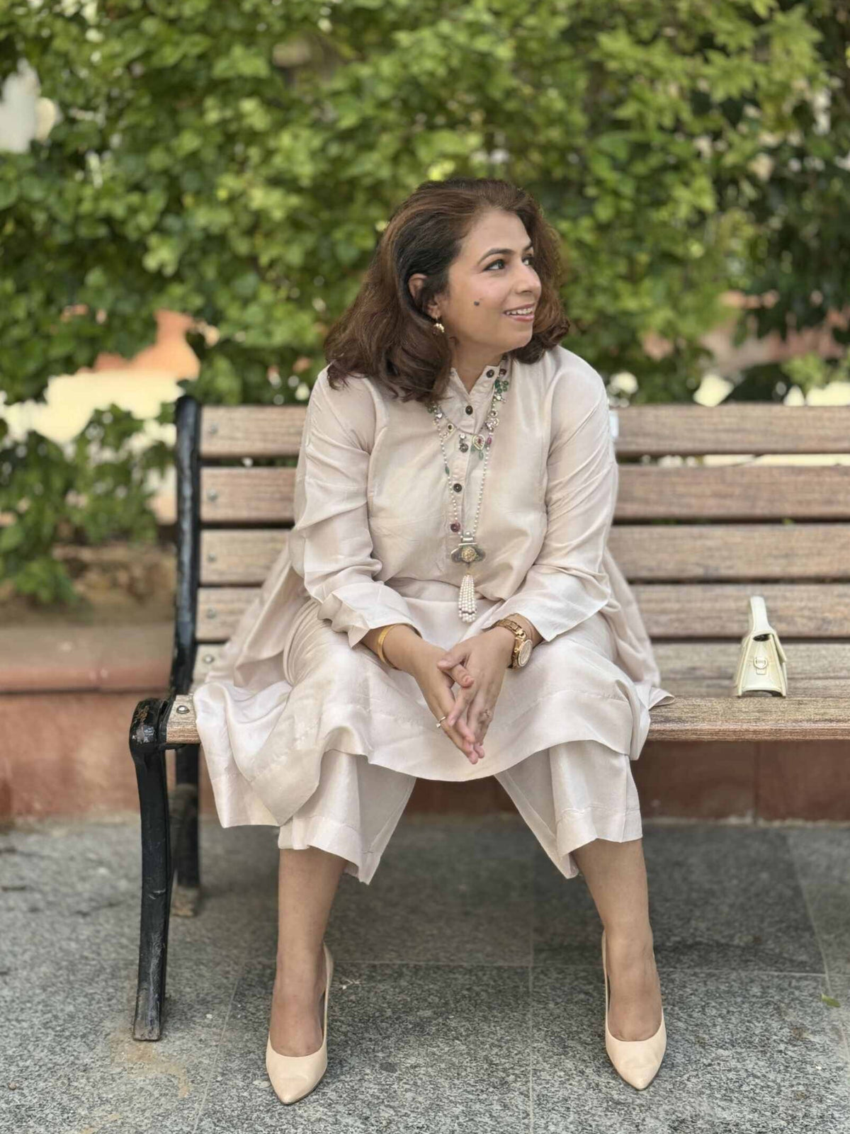 Meera - Shell Pink Pure Silk Kurta with Pants