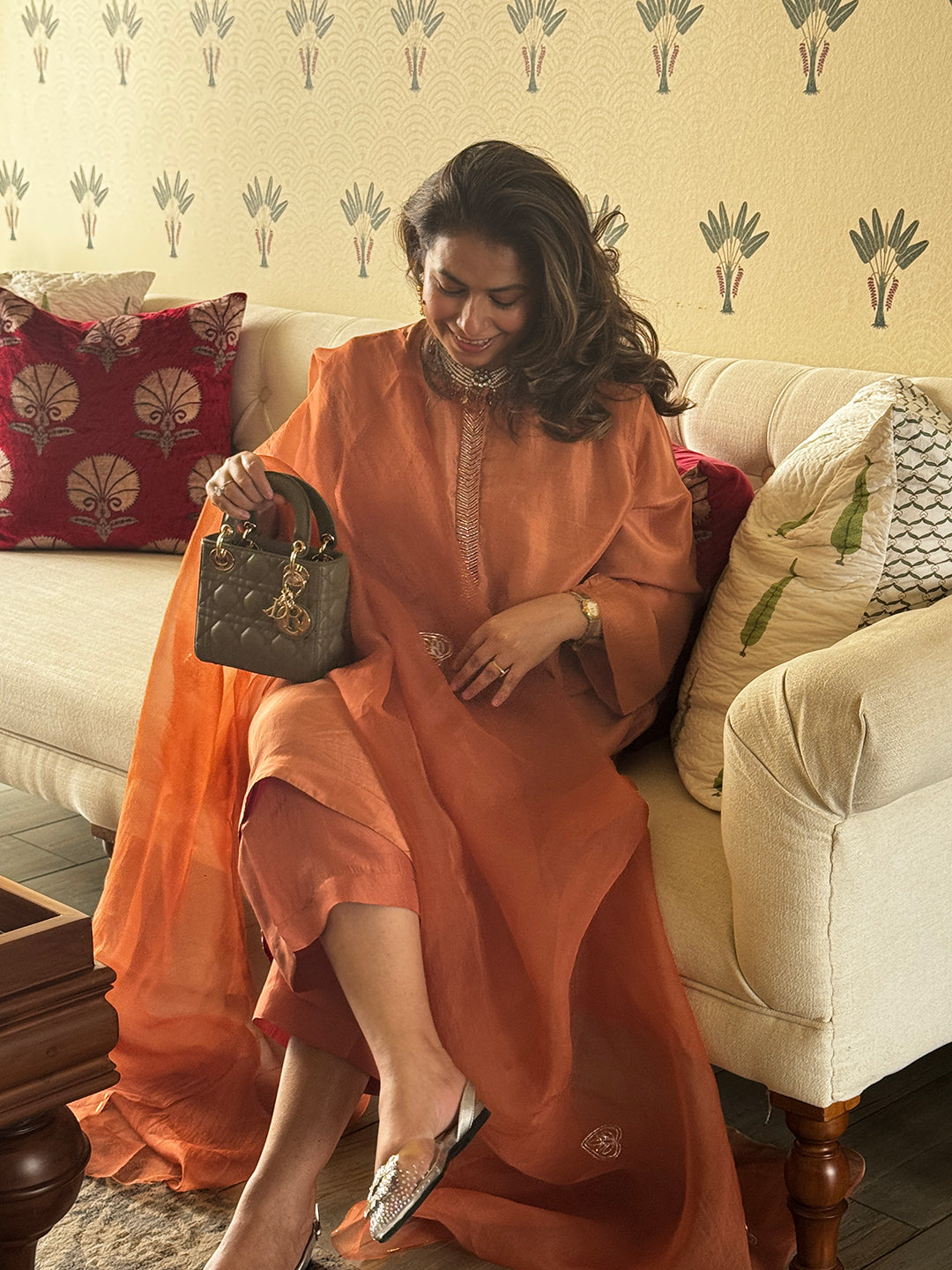 PARV - Kumkum Pure Silk Kurta Set