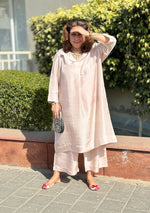 Maala -Blush Petal Silk Loose Fit Kurta with Pants
