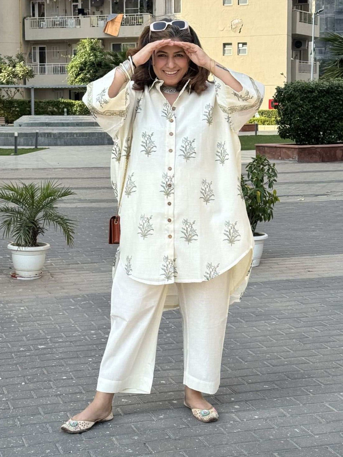 SEHAJ - Green Booti One Size Kurta Set