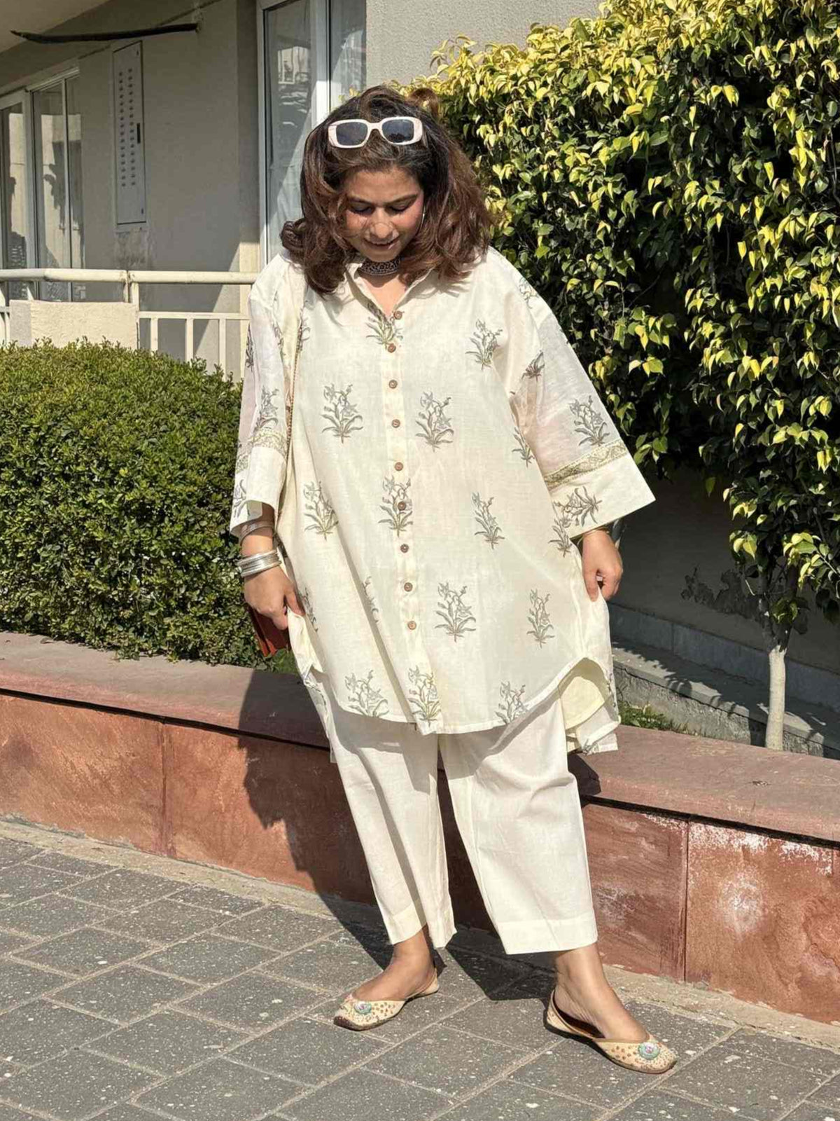 SEHAJ - Green Booti One Size Kurta Set