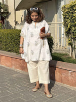 SEHAJ - Green Lamium One Size Short Kurta Set