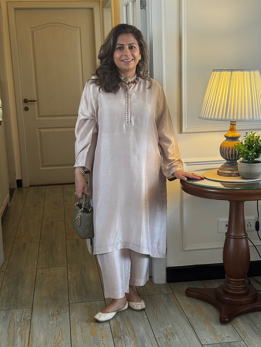 Mishri - Pearl Pink Pure Silk Kurta Set