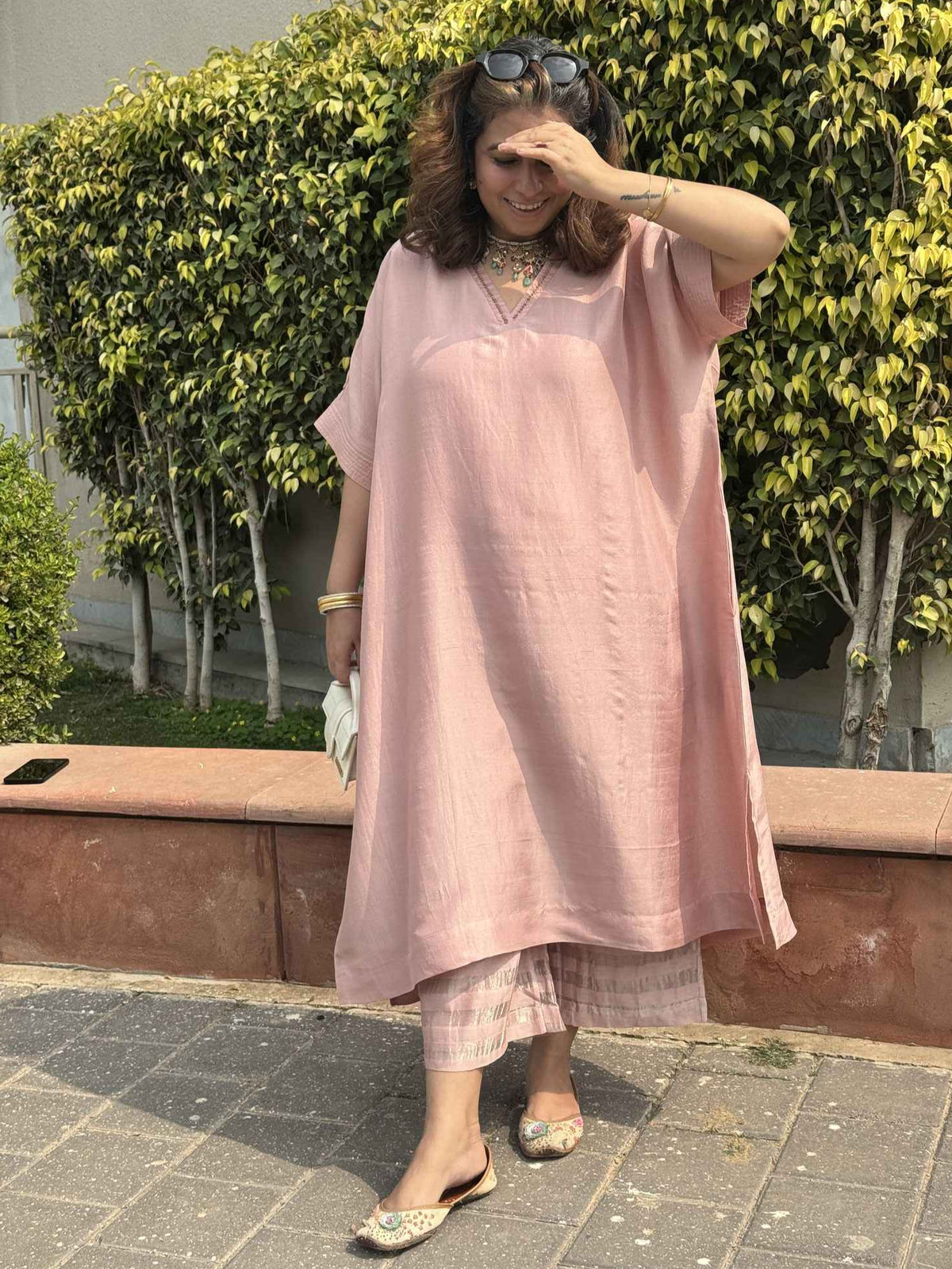 ZARIN - Seawood Pure Silk Kurta set (Loose Fit / One Size)