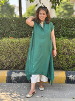 FIZA - Forest Green Pure Silk Kurta