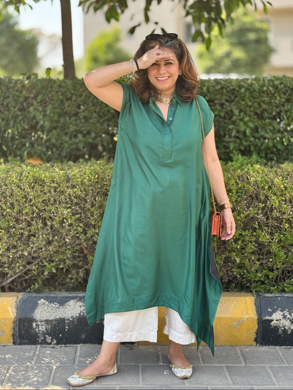 FIZA - Forest Green Pure Silk Kurta