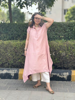 FIZA - Dusky Pink Pure Silk Kurta