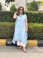 FIZA - Powder Blue Pure Silk Kurta