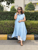 FIZA - Powder Blue Pure Silk Kurta