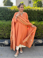 MOKSHA - Burnt Orange Pure Silk Co-ord set (Loose Fit / One Size)