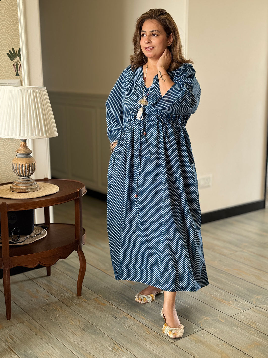 Summer Breeze Kaftan - Indigo Stripes