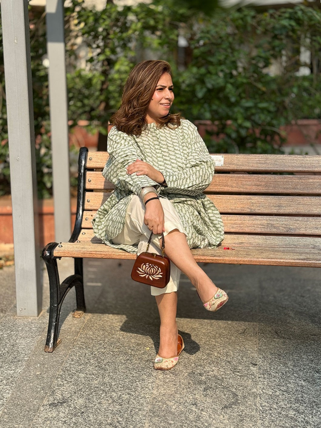 NOOR - Patina Green One Size Kurta Set (Loose Fit)