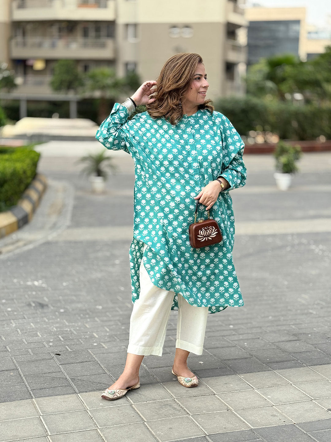 NOOR - Emerald Kurta Set (Loose Fit / One Size)