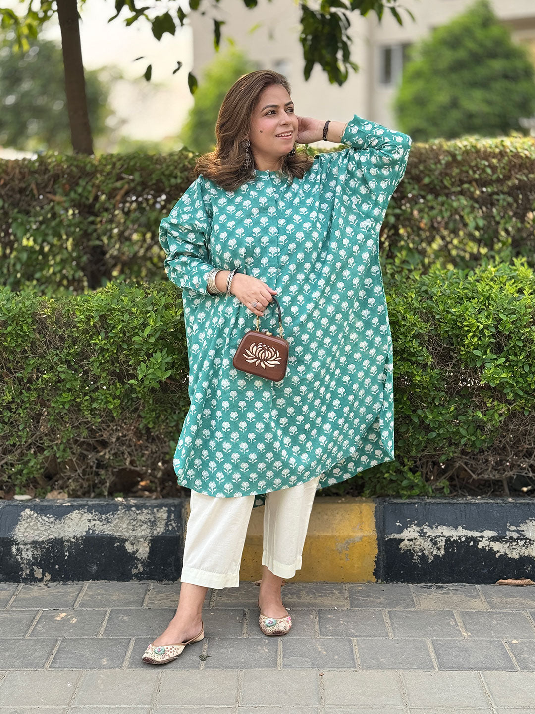 NOOR - Emerald Kurta Set (Loose Fit / One Size)