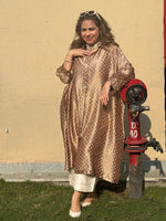 REET - Honey Gold Bandhej Silk Kurta (Anti Fit / One Size)