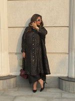 REET - Charcoal Black Bandhej Silk Kurta (Anti Fit / One Size)
