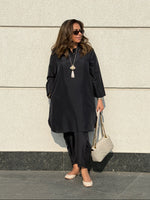 RAAGA - Jet Black Pure Silk Kurta Set